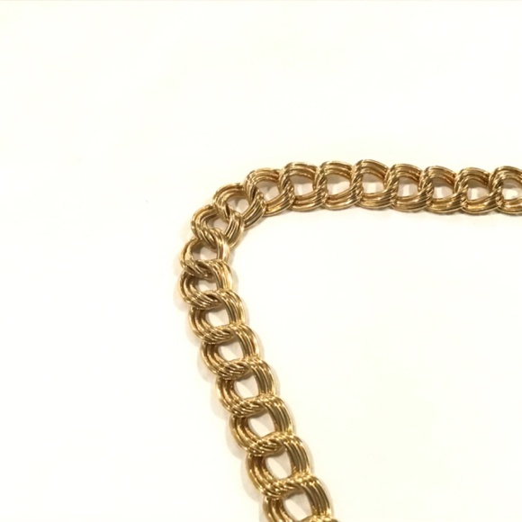 Vintage Napier Gold Tone Double Curb Chain Necklace 24" Long x 9/16" Wide - Picture 4 of 5